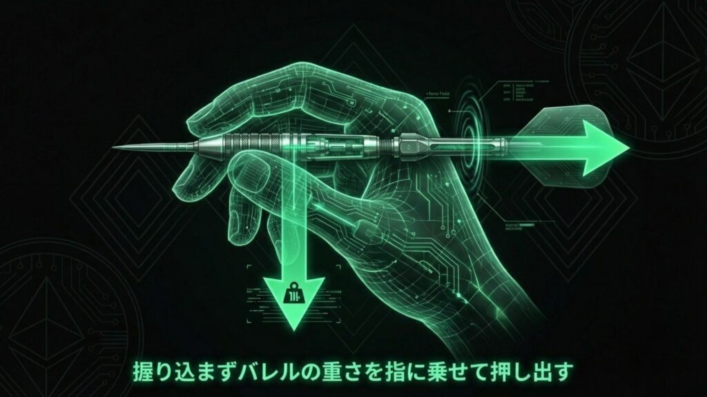 バレルを握り込まず指に乗せて押し出すグリップのコツ