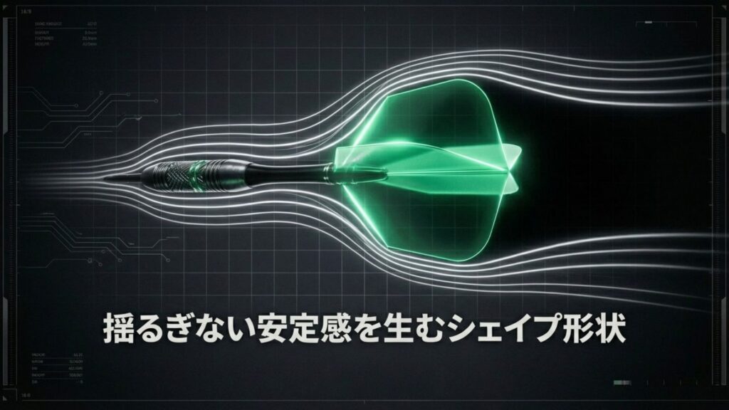 揺るぎない安定感を生むシェイプ形状のフライト