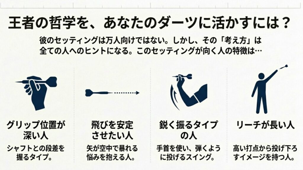 ルーク・ハンフリーズのセッティングが向いている人の特徴リスト