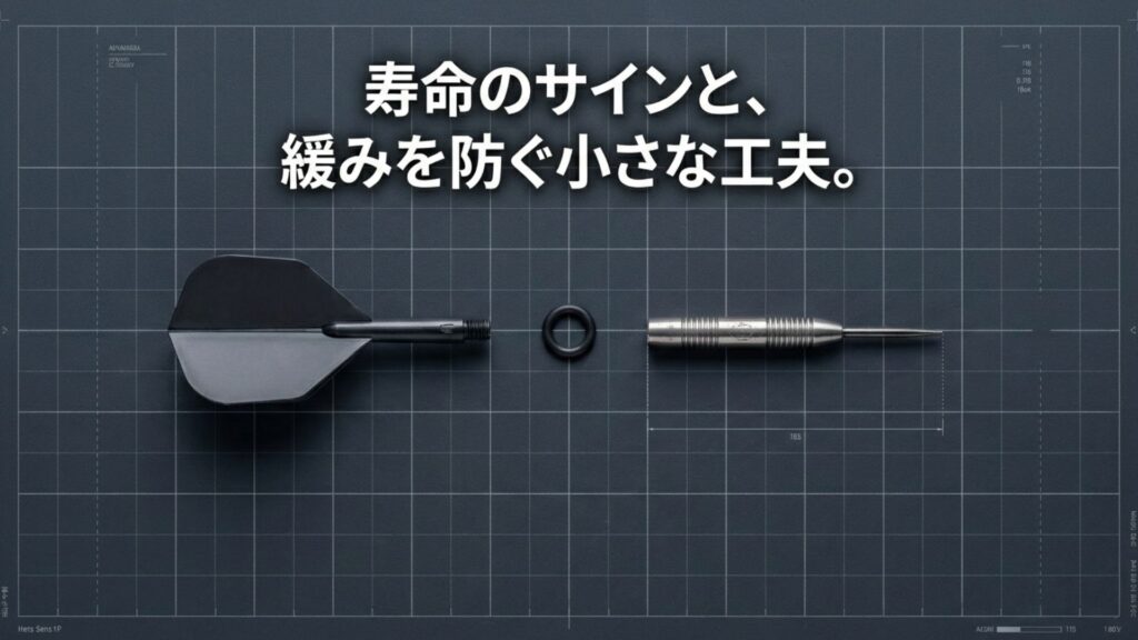 フライトの交換時期のサインやネジの緩み防止についてのQ&Aイメージ