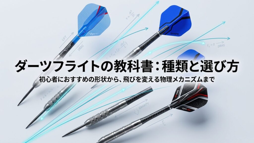 ダーツフライトの種類と選び方の教科書。初心者におすすめの形状から飛びを変える物理メカニズムまでを解説。