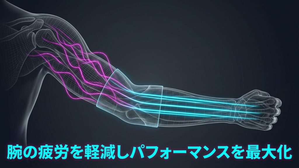 腕の疲労を軽減しパフォーマンスを最大化するアームサポーター