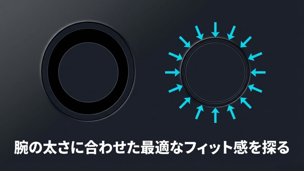 腕の太さに合わせた最適なフィット感を探るサイズ選びのコツ