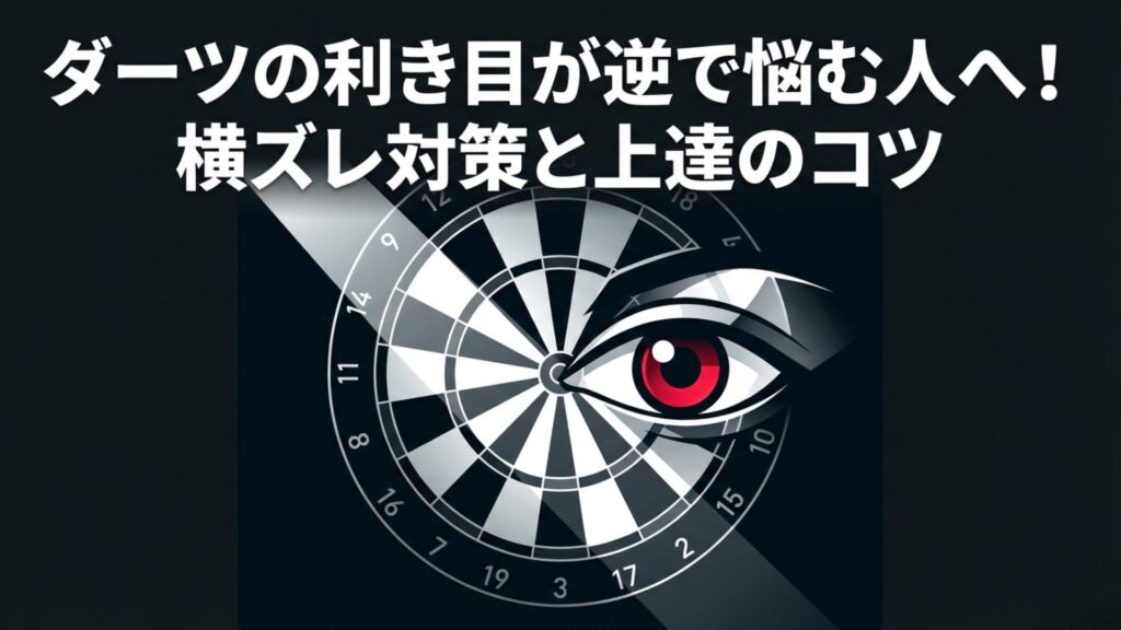 ダーツの的と目のイラスト、ダーツの利き目が逆で悩む人への対策