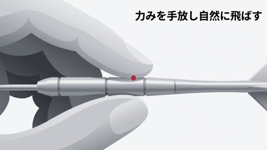 力みを手放し自然にダーツを飛ばすシルエット