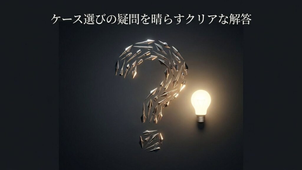 チップケース選びの疑問を晴らすクリアな解答を示すFAQイメージ