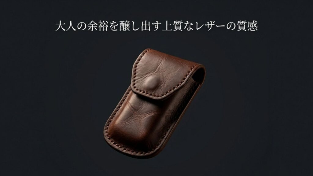 大人の余裕を醸し出す上質なレザーの質感を持つチップケース