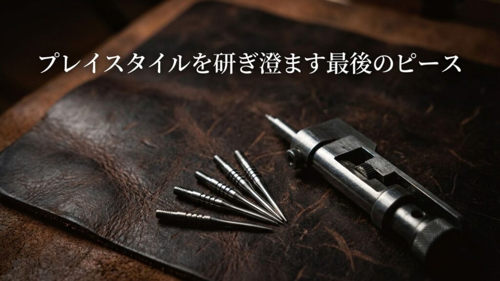 プレイスタイルを研ぎ澄ます最後のピースというキャッチコピーと交換用のダーツポイント