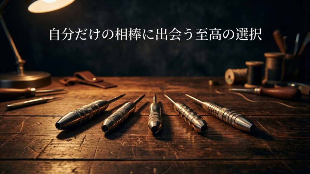 自分だけの相棒に出会う至高の選択というキャッチコピーと人気メーカーのダーツバレル