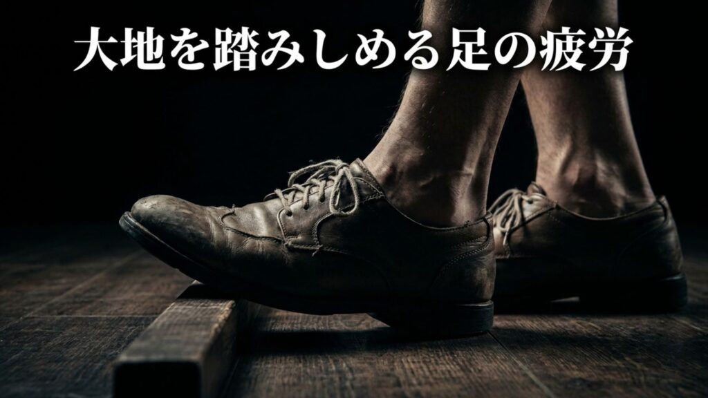大地を踏みしめる足の疲労。下半身の疲れと足の位置の関係