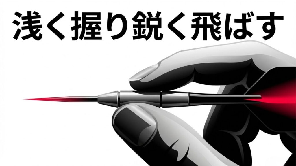 浅く握り鋭く飛ばすというメッセージ