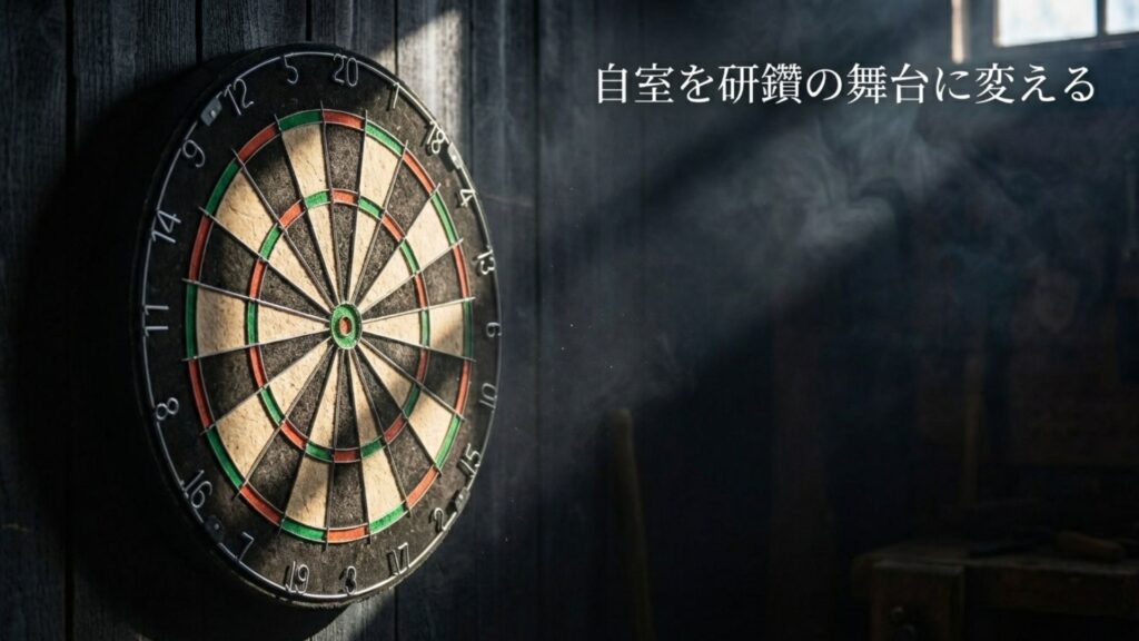 自室を研鑽の舞台に変える壁掛けのハードダーツボード