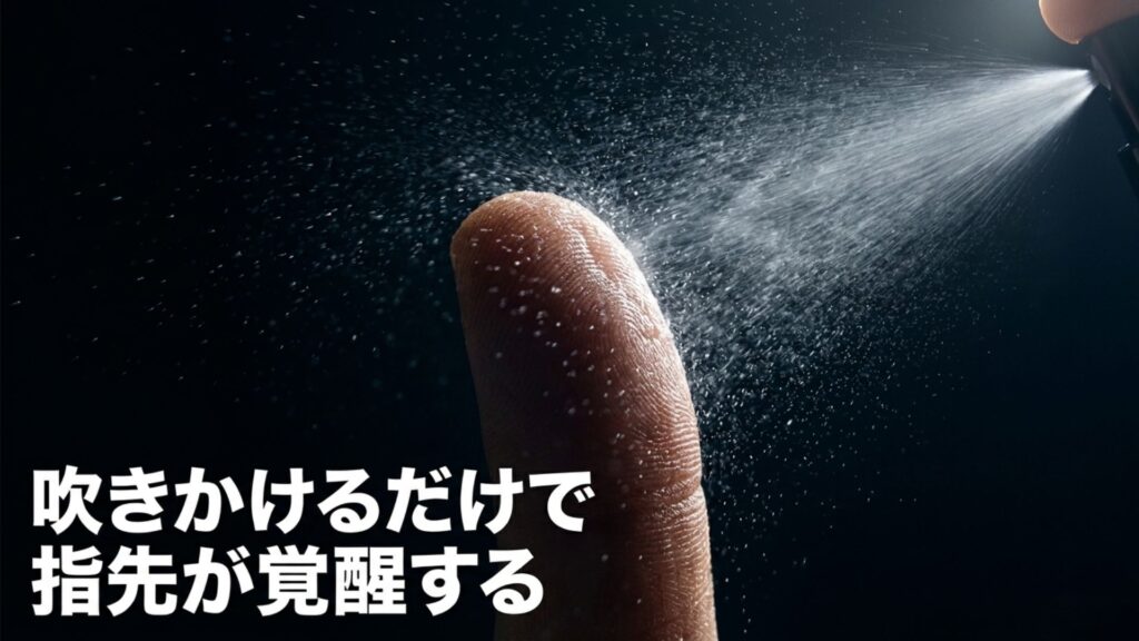 吹きかけるだけで指先が覚醒する