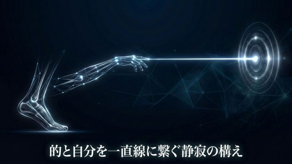 的と自分を一直線に繋ぐ、クローズドスタンスとユーミングによる静寂の構え