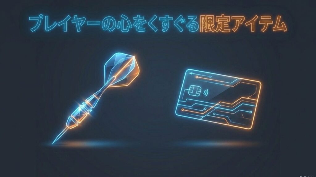 ダーツライブカードなどプレイヤーの心をくすぐる限定アイテム